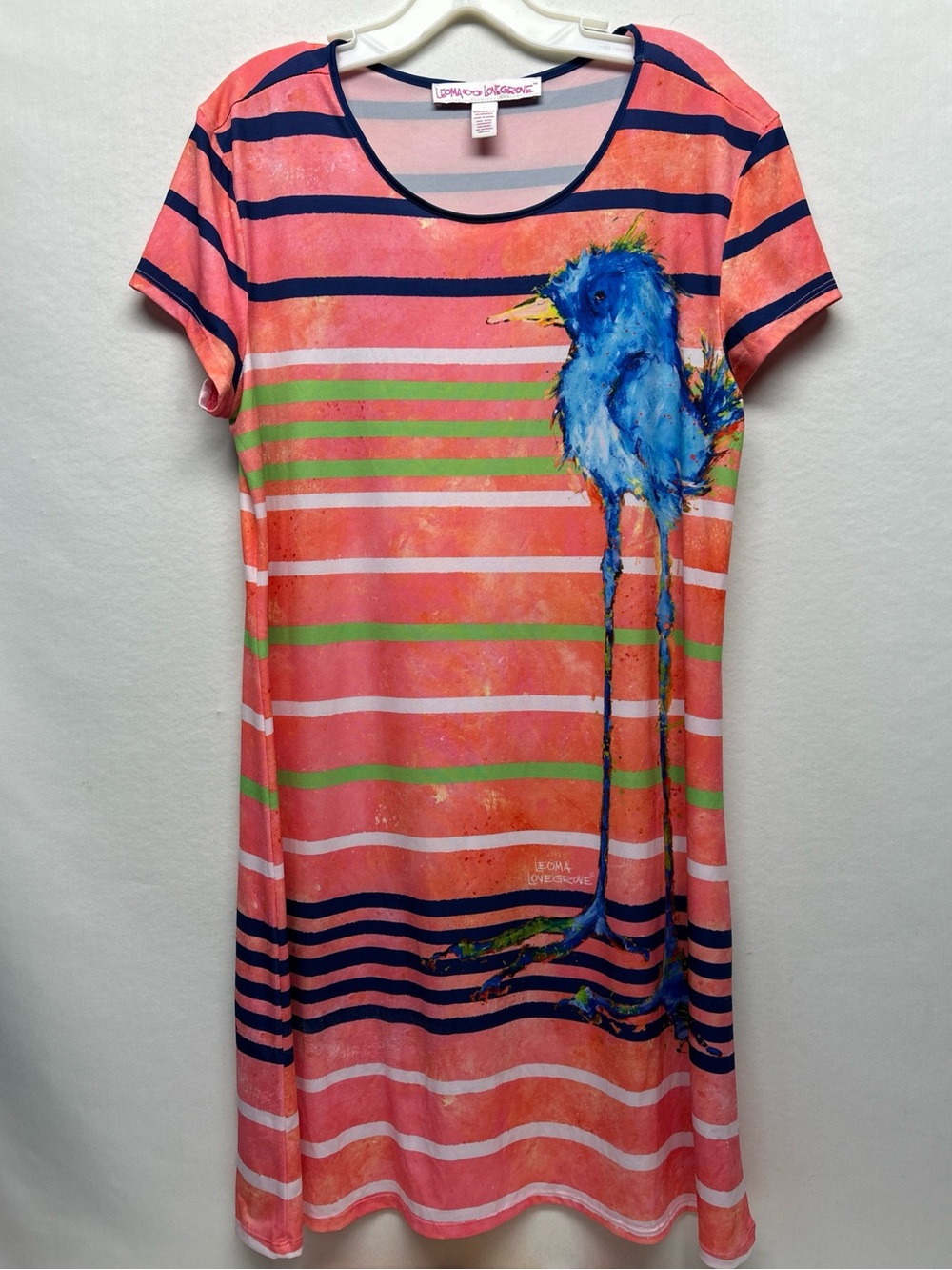 Leona Lovegrove ladies large Dress with Blue Bird Print